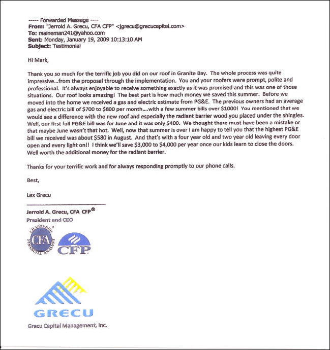 Letter from Gecu Capital Management, Inc.